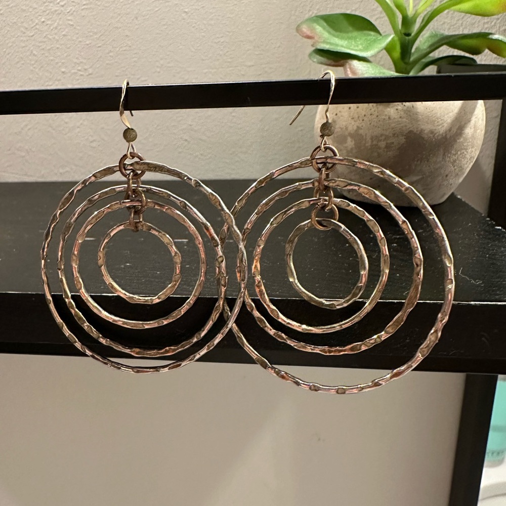 Hammered mixed metal earrings